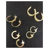 Gold Tone Earrings.  No Markings