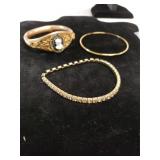 Gold Tone Bracelets 1 With Unidentifiable