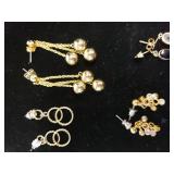 Gold Tone Earrings.  No Markings