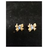Gold Tone  Bow Earrings Marked Avon