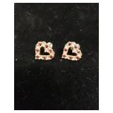 Heart Earrings Marked Avon