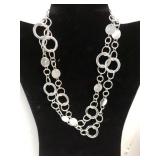 Silver Tone Ladies Necklace.  No Markings