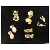 Gold Tone Earrings.  No Markings