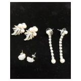 Diamond And Pearl Like Earrings