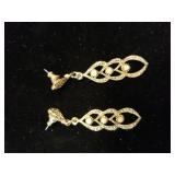 Gold Tone Earrings. No Markings