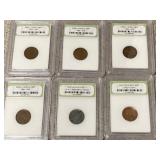 Lot 6 Early Wheat Cents - One WW2 Steel - INB