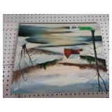 Winter Scene Painting By Rose Doster