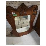 Wooden Wall Mirror With Hooks