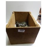 Wooden Box With Assorted Parts Inside