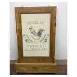 Country decor picture chicken needlework and