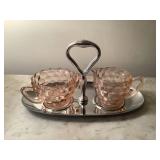 Fostoria pink cream and sugar
