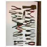 Misc. plyers, bits, and wire strippers