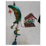 Metallic Moon Wind Chime & Bird Feeder