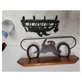 Horseshoe Shelf  & Cast Iron Horse Wall Hook