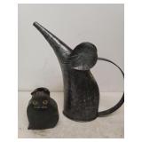 Mouse Watering Can & Wooden Cat Candle Holder