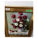 Red/white Flower Painting By Rose Doster