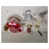Assorted Mini Decorative Bells, Heart Glass With