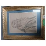 1967 Rose Doster Drawing Of Older Gentleman