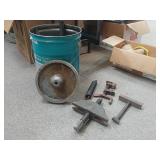 Metal Bucket With Contents. To Include Metal