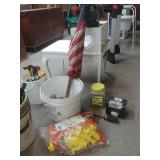 Bucket With Contents. To Include. American Flag