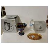 Fenton Carnival Glass Footed Bowl And Fenton