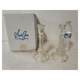 Smith Glass Crystal Candlestick Holders