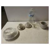 Tea Cups, Small Saucer And Bowl, Mug And Glass