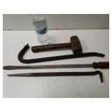 Crowbars, Pry Bar & Small Metal Mallet
