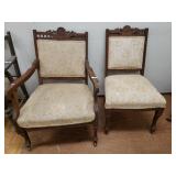 Matching Wooden Frame Chairs W/ Wheels
