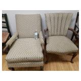 Matching Floral Pattern Cushion Chairs
