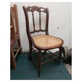 Wicker Seat Wooden Frame Chair