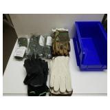 Nylon Cord, Storage Bin And Work Gloves