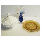 Milk glass Candy Dish, Eagle Plate And McDonald