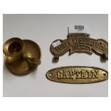 Vintage Brass Toilet Requisite Co. Handle, Candle