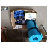 Assorted Weights,  Workout Mat, Exercise Ball