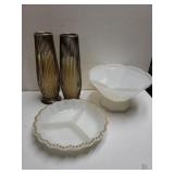 Milky White Bowls & Candle Holders
