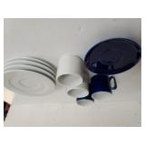 Blue & White Espresso Cups & Saucers