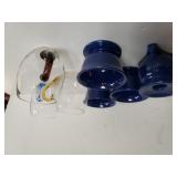 Clear Glass Mugs & Blue Cups