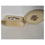 Tan Plate & Casserole Dish