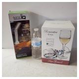 Sonic IQ Table Lamp And 4 Wine Glasses