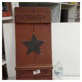 Wooden Primitive Shelf With Key Holder