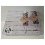 Hanging Mason Jar Sconces W/LED Fairy Lights