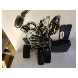 Logitech Speakers,  CD Holder, Assorted Cords &