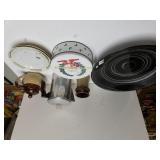 Brown Kettle,  Coffee Pot, Large Metal Bowl &