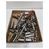 Assorted Sockets, Screwdriver & More