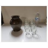 Vase And Small Coca-cola Glasses