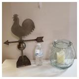 Weather Vane And Glass Candle Decor