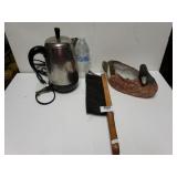 Coffee Pot Hand Broom And Duck Planter