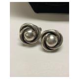 Ladies Danecraft Twist Back Earrings - Marked