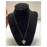 Ladies Puffed Triangular Pendant Necklace